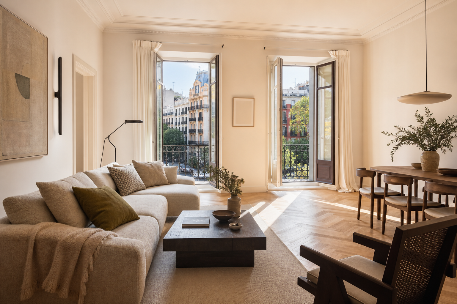 Living area in Madrid studio
